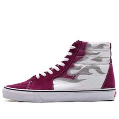 Vans Unisex Sk8-hi Flame Sneakers Purple/White VN0A4U3CXEZ (SNKR/Skate/Casual/High Top) Sneakers Purple, Sk8 Hi Vans, Purple Flame, Vans Shop, Sk8 Hi, Vans Sk8, Stylish Sneakers, Perfect Pair, High Top