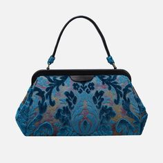 Burnout Velvet Aqua Blue Top Handle Purse Victorian Purses, Large Crossbody Purse, Large Travel Bag, Work Tote Bag, Burnout Velvet, Mens Travel, Mens Travel Bag, Dream Style, Fashion Styling