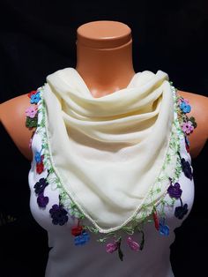 #scarf#turkishscarf#scarves#cowl#turkish oya #scarfhand crocheted lace scarf# ethnik##scarf #accessories #scarves #romantic #fashion #design #women #forher #love #Gift #shopping#crochet#art#style White Silk Shawl Scarf, One Size, Cream Shawl Scarf One Size, Cream One-size Shawl Scarves, White Bohemian Headscarf One Size, Handmade Bohemian Cream Scarves, Handmade Bohemian Cream Scarf, White Bohemian Scarf One Size, Handmade White Scarves, Crochet Lace Scarf