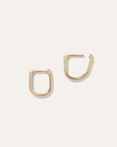 You definitely won't be square with these u-shape dainty earrings. Add a modern edge to the classic hoop with delicate pave diamonds set in the 14k gold, you’ll shine bright each time you wear them.  | Quince | Women's 14K Gold Pave Diamond U Huggie Hoop Earrings in Yellow Gold Huggie Hoop Earrings, Dainty Earrings, White Sapphire, Shine Bright, Quince, Cute Jewelry, Pave Diamonds, Hoop Earrings, Diamonds