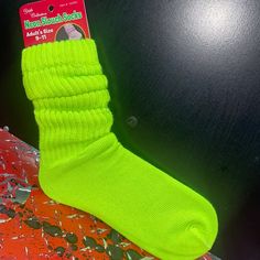 Size 9-11 Ass Seen On Pictures Color Neon Green Please Ask Question Unisex Casual Socks, One Size, Casual Solid Color Socks One Size, Casual One-size Socks, Fitted Green Casual Socks, Casual Fitted Green Socks, Trendy Fitted Green Socks, Lime Green Outfit Ideas, Lime Green Outfits, Neon Socks