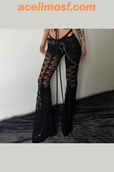 acelimosf™-Lace see through solid stitch medium rise pant Affliction Clothing, Modest Fashion Outfits, Pants Pattern, White Pants, British Indian, Flare Pants, Modest Fashion, Cargo Pants, Black Pants