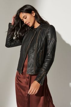 Chelsea Leather Moto Jacket Moto Jacket Style, Classic Leather Jacket, Sheepskin Coat, Leather Moto, Leather Moto Jacket, Leather Jackets Women, Moto Jacket, Leather Jackets, Lambskin Leather