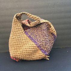 "Handmade macrame shoulder bag.  it's a very spacious big size bag which you can hold in your hand or put on the shoulder.  It measures about about 17\" x 13\"  and the handles are about 19\" long and 1\" wide. The material is jute and it has one compartment." Eco-friendly Macrame Tote Shoulder Bag, Eco-friendly Macrame Bag For Everyday Use, Bohemian Rectangular Hobo Bag For Shopping, Everyday Macrame Straw Tote Bag, Eco-friendly Macrame Tote Bag, Square Woven Bag For Everyday Use, Bohemian Jute Shoulder Bag For Shopping, Bohemian Woven Hobo Bag For Shopping, Square Woven Bags For Everyday Use