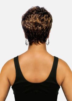 8 inch layered short pixie style with loose tape curl and tapered back. Carefully selected premium quality human hair and center skin part will make it even more natural and luxurious. Pure stretch cap stretches throughout the entire perimeter inside which lets you wear it comfortably all day long without causing unwanted headache. It is such a versatile style that allows you to wear it to the office, yet you can go with it to Girls’ Night Out to have fun. 100 Percent Premium Human Hair Full Wig Fox Human, Short Afro, Curly Bangs, Spiral Curls, Short Layered, Tight Curls, Pixie Styles, Short Curly Styles, Custom Wigs