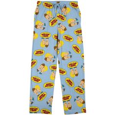 Rock and roll in style with these Beavis and Butt-Head men's sleep pants! The officially licensed pajama pants feature a repeat pattern of Beavis, Butt-Head, and the iconic series' title logo, making them a must-have for any fan. Crafted from a super soft premium brushed polyester stretch blend, these pants offer ultimate comfort for a restful night's sleep or lounging around. The elastic waistband with drawstrings ensures a perfect fit, and the side pockets add practicality to the relaxed fit d Beer Pajama Pants, Garfield Pajama Pants, Graphic Pajama Pants, Cartoon Pajama Pants, Cookie Monster Sleep Pants, Logo Making, Style Dark, Mens Sleepwear, Sleep Pants