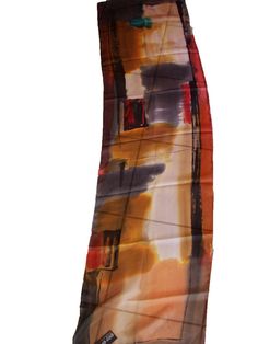 Hand Painted silk scarf/Abstract Brown scarf Painted silk Red Rectangular Silk Scarf, Contemporary Multicolor Silk Scarf, Multicolor Hand Painted Silk Scarves, Multicolor Silk Rectangular Scarves, Multicolor Silk Rectangular Scarf, Multicolor Rectangular Silk Scarves, Multicolor Rectangular Silk Scarf, Artistic Multicolor Rectangular Silk Scarf, Bohemian Silk Scarf For Artistic Expression