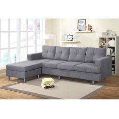 FUT5601US_3.jpg@c5124181e9e852929367a50b17416add Grey Sectional Couch, Sofa Set For Living Room, 3 Piece Sectional Sofa, 2 Piece Sectional Sofa, Sofas For Small Spaces, Three Seat Sofa, Modern Couch, Sofa Bed With Storage