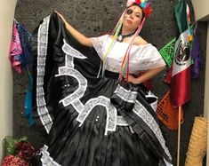 Day of the dead Dresses by mexicotodocorazon on Etsy Red Jalisco Folklorico Dress, Coco Theme Party, Veracruz Dress Folklorico, Chihuahua Folklorico Dresses