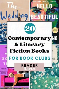 some books with the title 20 contemporary and library fiction books for book clubs