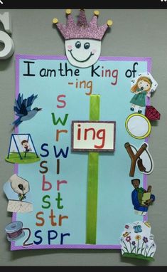 a bulletin board with pictures and words on it that say i am the king of swigswir