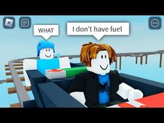 two people sitting at a table with speech bubbles above them that say what i don't have fuel