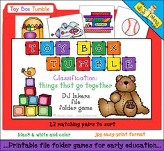 Kids will have a ball with our NEW 'Toy Box Tumble' matching game! Great for holiday fun and learning :) Things That Go Together, Time Centers, Toys For Tots, Things That Go