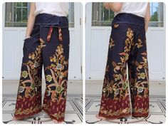 "SPECIAL for 2023, Buy 4 normal price of fisherman pants, get SHIPPING UPGRADE to DHL Express. Phone number required for shipping. exclude PO Box and all remote area located by DHL. PO Box and remote area will be ship with Thai Post as normal special offer exclude listing that don't have this message Casual Thai Fisherman Pants, Yoga Meditation Pants, Kung Fu Tai Chi Trousers Unisex Color: Black Fabric : Fine Cotton Size: One Size (can be adjust at your comfort sizing) Measurement When Laid Flat Non-stretch Hippie Pants For Beach, Thai Wrap Pants, Pantalon Thai, Non-stretch Printed Pants For The Beach, Buddha Pants, Thai Pants, Thai Fisherman Pants, Fisherman Pants, Wrap Pants