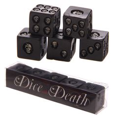 Set of 5 Black Skull Dice £9.00 plus postage Made from resin our skulls are fun and gruesome, and will make an ideal present for the friend or family member who has everything. Dimensions: Height 1.5cm Width 1.5cm Depth 1.5cm Skull Dice, Smart Tiles, Gothic Gifts, Black Backdrops, Black Skull, Skull Decor, Party Funny, Black Skulls, Skull And Bones