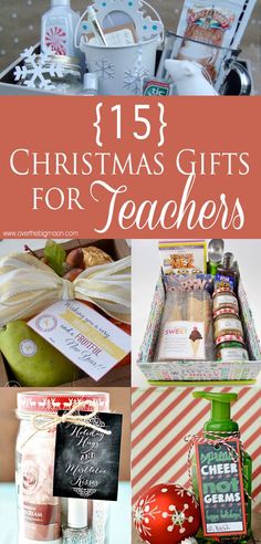 christmas gifts for teachers with text overlay