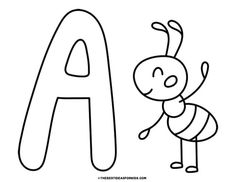 the letter a is for ant coloring page