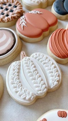 some decorated cookies are on a table