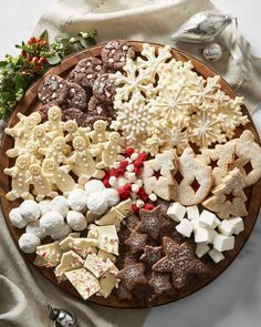 a platter filled with assorted holiday treats