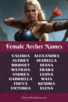 the female archer names in front of an image