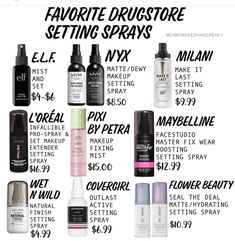 Drugstore Setting Spray, Best Makeup Setting Spray, Matte Make Up, Makeup Drugstore, Pixie Makeup, Makeup Finds, Magic Makeup, Fixing Spray, Military Retirement