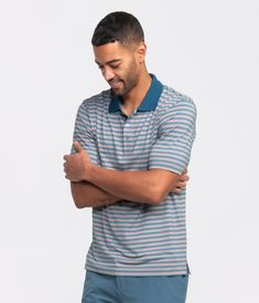 Hit the beach in style with our Pawleys Stripe Polo! One of our favorite Casual Polo Shirts for adding a tropical touch to your wardrobe. Shop now and embrace laid-back island style! Summer Striped Relaxed Fit Polo Shirt, Striped Relaxed Fit Polo Shirt For Summer, Athleisure Accessories, Flannel Sweatshirt, Resort Shirt, Southern Shirts, Swimwear Shorts, Island Style, Lounge Shorts