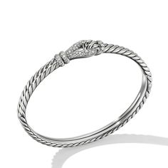 Crafted from high-quality sterling silver and featuring stunning diamond pave, the Thoroughbred Loop Bracelet is a true testament to luxurious design. This exquisite piece belongs to the Thoroughbred Collection, showcasing only the finest in materials and gemstones. Petite Jewelry, Designer Bracelet, Designer Bracelets, Luxurious Design, Thoroughbred, High Jewelry, David Yurman, How To Make Ornaments, Jewelry Pouch