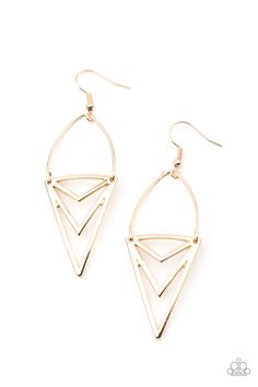 Attached to a dainty gold wire fitting, an edgy triangular frame swings from the ear for a bold tribal look. Earring attaches to a standard fishhook fitting.

 Sold as one pair of earrings. Proceed With Caution, Ball Necklace, The Ear, Jewelry Images, Paparazzi Accessories, Blue Gems, Paparazzi Jewelry, Gold Wire, Chic Accessories