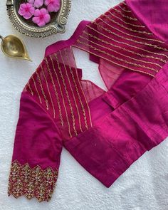 Blouse Designs Net, Simple Wedding Blouse Designs, Net Blouse Designs, Aari Work Embroidery, Choli Blouse Design, Patchwork Blazer, Long Blouse Designs, Net Blouse