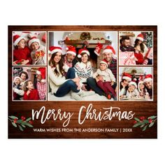 a family christmas card with the words merry christmas