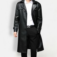 Stay warm and stylish with our PU leather long coat. Crafted from faux leather, this long coat offers a touch of luxury without breaking the bank. Get the look and feel of real leather while staying on budget. Benefits: Comfort & Warm Gender: Men Season: Autumn/Winter Material: Polyester 30%, Ecological leather 70% Please check the size chart carefully before placing the order FOR MORE INFORMATION PLEASE CONTACT: antonioclothingstore@gmail.com FREE SHIPPING WORLDWIDE ON ALL ORDERS 14 DAYS RETURN AND FULL REFUND Spring Leather Long Coat, Winter Single Breasted Faux Leather Outerwear, Sleek Faux Leather Winter Jacket, Winter Single-breasted Faux Leather Outerwear, Sleek Faux Leather Jacket For Winter, Winter Soft Leather Outerwear, Classic Faux Leather Outerwear For Business, Winter Business Faux Leather Outerwear, Winter Faux Leather Long Coat