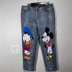 Vintage Chrome Hearts Disney Women’s Cropped Jeans. Great Conditions Low Rise Inseam 25in Leg Opening 6in Chrome Of Hearts Jeans, Chrome Hearts Jeans, Vintage Chrome Hearts, Disney Women, Womens Cropped Jeans, Disney Print, Heart Women, Disney Ladies, Chrome Hearts