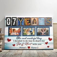 a personalized canvas with the names of your loved ones and their pictures on it