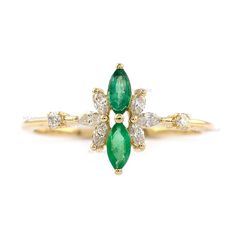 Marquise Emerald Gemstone Ring / SI Clarity G-H Diamond Cluster Ring / 14K-18K Solid Gold Ring / Art Deco Ring / New Arrivals Statement Ring * SKU: SPBR00604/SGR02159_41220 * Made to Order. * Gold Purity: 18K Solid Yellow Gold (stamped) * Custom Gold Color: Yellow, Rose, White Gold * Custom Gold Purity: 10K/14K/18K (Charges Apply) * Diamond 100% Genuine Diamond * Diamond Weight: 0.24 ct. * Diamond Color: G-H * Diamond Clarity: SI1- SI2 * Diamond Cut: Brilliant Cut (Excellent) * Emerald Weight: 0.25 ct. Product Measurements:- * Ring Size: 3 to 10 (All sizes available) ✦ Size can be customized to your request, please mention the required size in buyer notes (Charges may apply). ✦ Shipping We are located in USA NY, We ship worldwide by USPS, UPS, and FedEx. Since most items are 'made to order Cluster Gemstone Ring For May Birthstone, Emerald Cluster Ring In Yellow Gold For Promise, Yellow Gold Emerald Cluster Ring For Promise, Emerald Marquise Ring With Center Stone, Marquise Emerald Diamond Ring, Fine Jewelry Marquise Emerald Promise Ring, Fine Jewelry Marquise May Birthstone Ring, 14k Gold Marquise Diamond Ring With 17 Jewels, Marquise Emerald Yellow Gold Rings