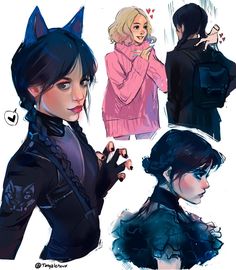 Ya conocen a la familia addams cierto? pues tienen a su hija merlina … #ficciónhistórica # Ficción Histórica # amreading # books # wattpad Arte Fantasy, Cute Anime, Art Inspiration Drawing, Cartoon Art Styles, Pretty Art, Art Sketchbook, Cool Drawings