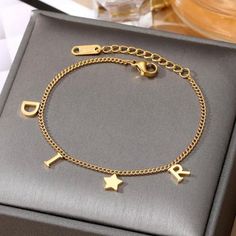 Trendy Personalized Jewelry For Parties, Trendy Personalized Stainless Steel Bracelets, Trendy Personalized Metal Jewelry, Trendy Alloy Bracelets As Gift, Trendy Alloy Bracelets For Gifts, Trendy Adjustable Alloy Charm Bracelet, Trendy Adjustable Alloy Bracelets, Adjustable Trendy Alloy Bracelets, Adjustable Trendy Metal Jewelry