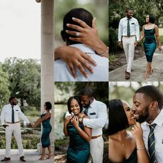 a collage of photos shows a man and woman holding each other's hands