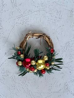 a christmas wreath hanging on the wall