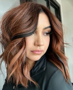 Color Block Hair, Copper Red Hair, Money Piece, Hair Appointment, Edgy Hair, Copper Red, Haircut And Color, Hair Color And Cut, Auburn Hair