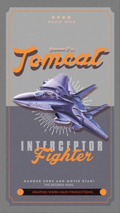 a poster with an image of a fighter jet