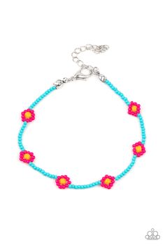 Raspberry Sorbet flowers circle around a bright turquoise beaded bracelet for a crafty summer camp vibe. Features an adjustable clasp closure.

 Sold as one individual bracelet. Jewelry Giveaway, Power Bracelet, Raspberry Sorbet, Flower Circle, Turquoise Bead Bracelet, Bright Turquoise, Paparazzi Accessories, Seed Bead Bracelets, Paparazzi Jewelry