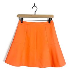 Brand: J.Crew Factory Size: 00 Condition: Brand New With Tags Material: Polyester/Viscose/Elastane Color: Orange-Red, Fit: Flared Skirt, Neon Skirt, Flaws: None Fitted A-line Mini Skirt With Pockets, Orange Workwear Skirt With Lining, Orange Lined Skirt For Workwear, Orange Lined Skirt For Work, Orange Skirt For Workwear In Summer, Orange Workwear Skirt For Spring, Orange Skirt For Work, Orange Mini Skirt With Pockets, Origami Skirt