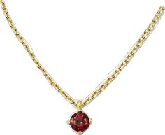 Fine Jewelry Yellow Gold Garnet Necklaces, Elegant Yellow Gold Garnet Necklace, Elegant Ruby Necklace With Delicate Chain, Red Garnet, Kendra Scott, Gold Vermeil, Garnet, 18k Gold, Pendant Necklace