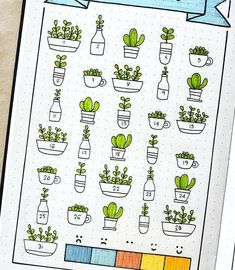 a planner with potted plants on it