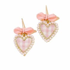 Dainty Pearl Heart Earrings In Cute Baby Pink And White Checkered Pattern. Gold Tone. No Original Packaging. Repackaged. Dimensions: 1.1 In. Length X 0.7 In. Width Cute Pink Heart Earrings For Mother's Day, Feminine Heart Charm Earrings, Pink Feminine Heart Earrings For Valentine's Day, White Feminine Heart Earrings For Valentine's Day, Cute Heart Print Earrings For Valentine's Day, Feminine White Heart Earrings For Valentine's Day, Cute Pink Earrings With Heart Print, Feminine White Heart Earrings As Gift, Cute Pink Heart Print Earrings