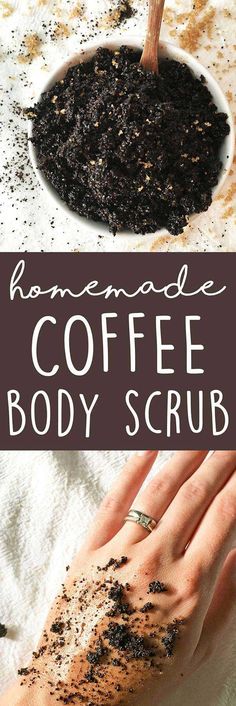 DIY Coffee Body Scrub - this 3-ingredient homemade body scrub recipe is great for dry skin & exfoliating. LOVE it! | www.www.karissasvegankitchen.com - Coffee Scrub Homemade Body Scrub Recipe, Easy Nature Crafts, Coffee Body Scrub Diy, Scrub Recipe Diy, Coffee Scrub Diy, Coffee Face Scrub, Skin Exfoliating