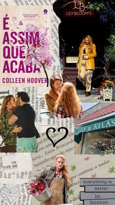 collage with images of people and flowers on them, including the words asim que acaba