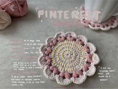 The original image is from etsy and pinterest, the writing of the pattern based on the image is mine,
Pink, hearts, crochet, coaster, easy projects Crochet Coasters Cute, Birthday Crochet Ideas, Coaster Crochet Pattern, Crochet Flower Coasters Free Pattern, Aesthetic Coasters, Aesthetic Crochet Coaster, Crochet Coaster, Bunny Coaster Crochet Pattern, Heart Coaster