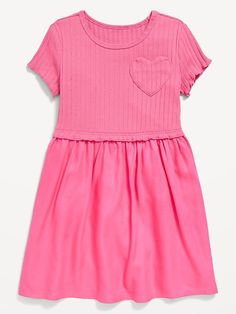 Cute Short Sleeve Dress With Ruffle Hem, Casual Short Sleeve Summer Twirl Dress, Cute Cotton Dress With Crew Neck, Casual Cotton Twirl Dress With Short Sleeves, Casual Cap Sleeve Dress With Ruffles, Pink Casual Twirl Dress With Flutter Sleeve, Short Sleeve Twirl Dress With Ruffle Hem For Spring, Spring Twirl Dress With Ruffle Hem And Short Sleeves, Casual Twirl Dress With Ruffle Hem And Flutter Sleeves