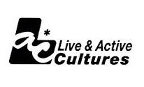 the logo for live and active cultures, which has been designed to be used as a